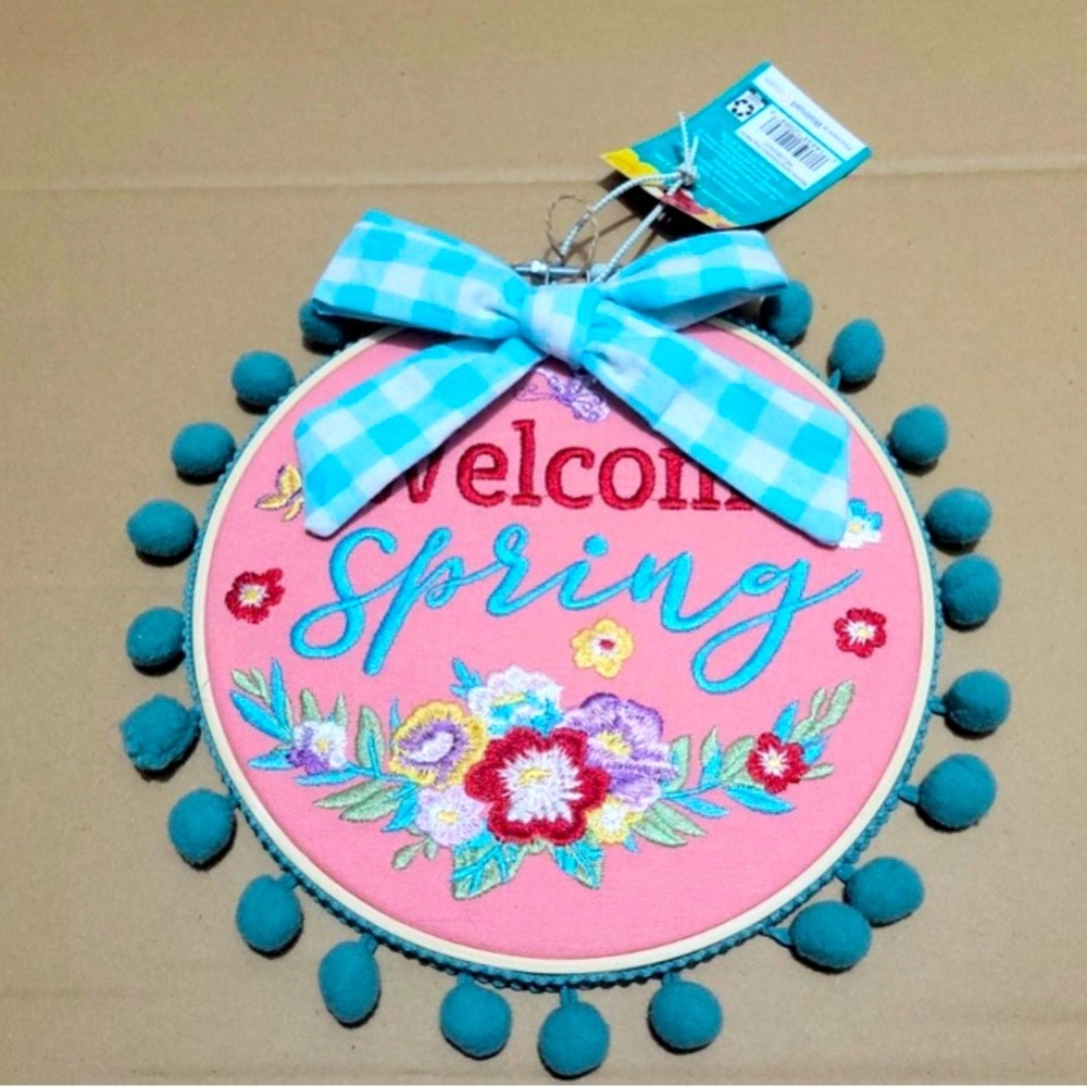Pioneer Woman “Welcome Spring” Needlework Wall Sign
